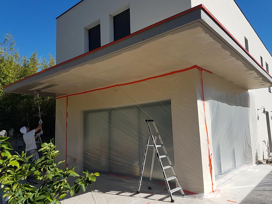 Préparation du chantier, ravalement façade CASTELNAU LE LEZ 34170